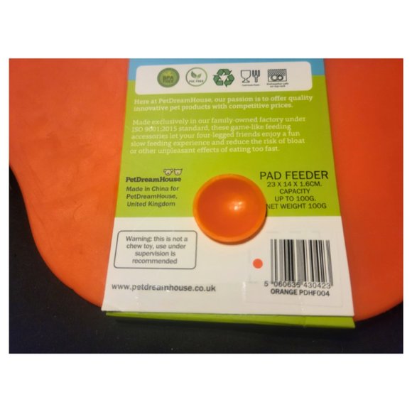 Pet Dream House Lick Paw Pad & Slow Feeder for Dogs - Orange, NWT - Picture 3 of 9